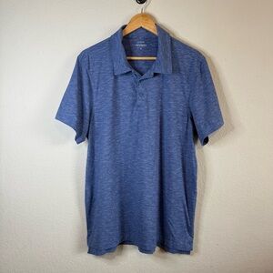 J Crew Blue Performance Short Sleeve Polo Shirt Lightweight Casual Top Size XL